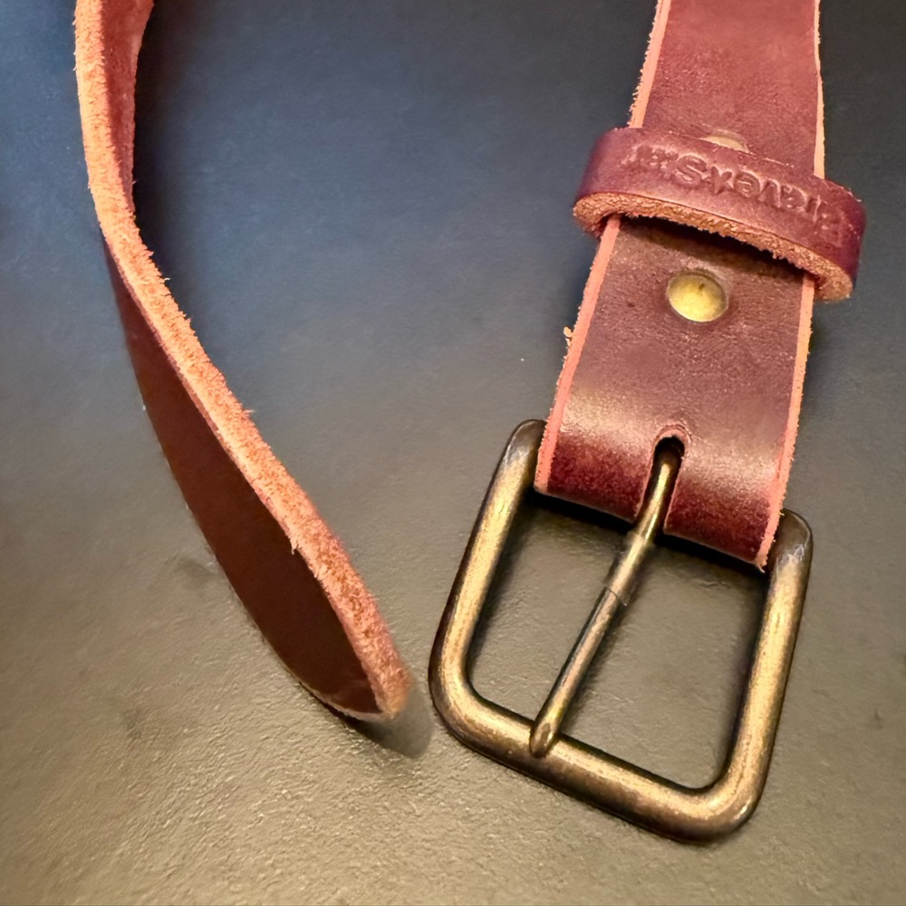 Brave Star Selvage RW Leather Belt in Oxblood